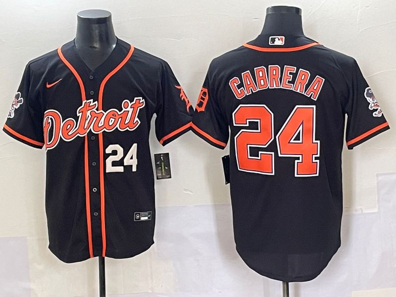 Men 2025 Detroit Tigers #24 Cabrera Black Joint Name Nike MLB Jersey style 8